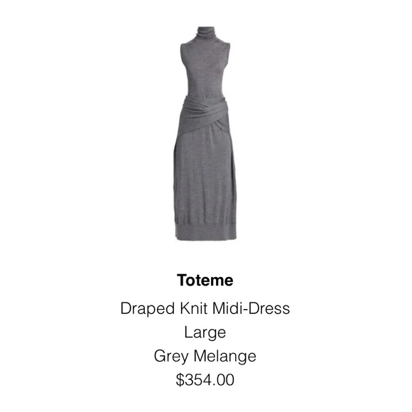 Toteme Charcoal Draped Knit Dress